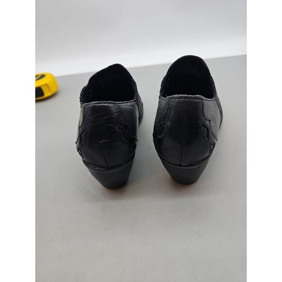 Born Womens Black Leather Amibeth Western Wingtip Ankle Booties Size 7 - Picture 4 of 8
